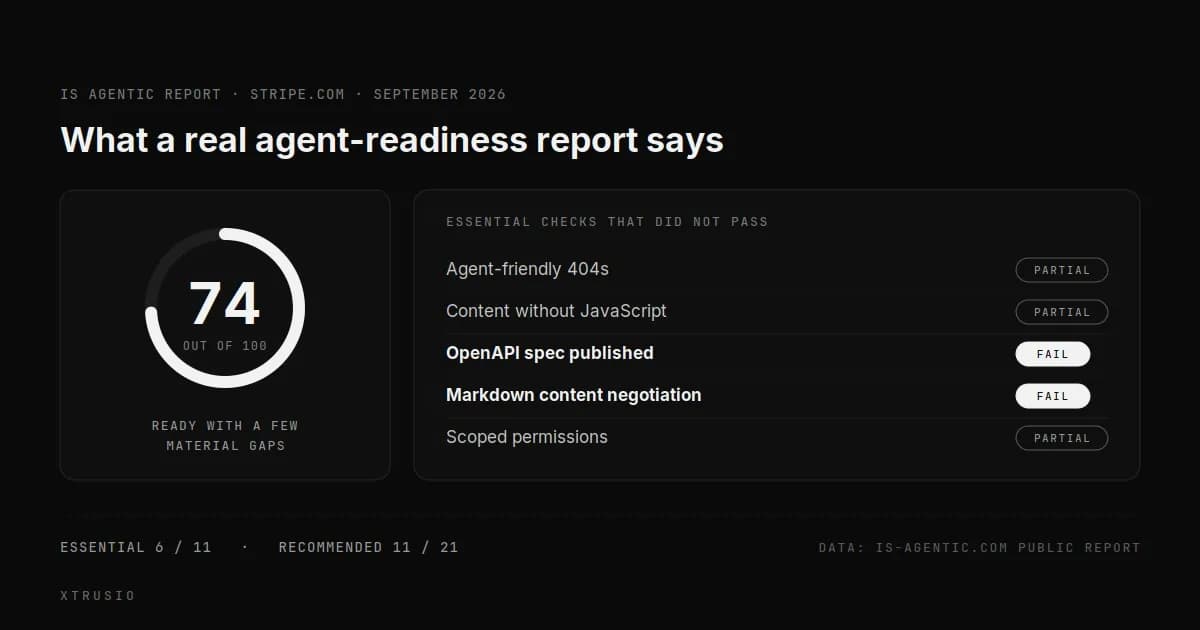 Is Agentic agent-readiness report for a public website