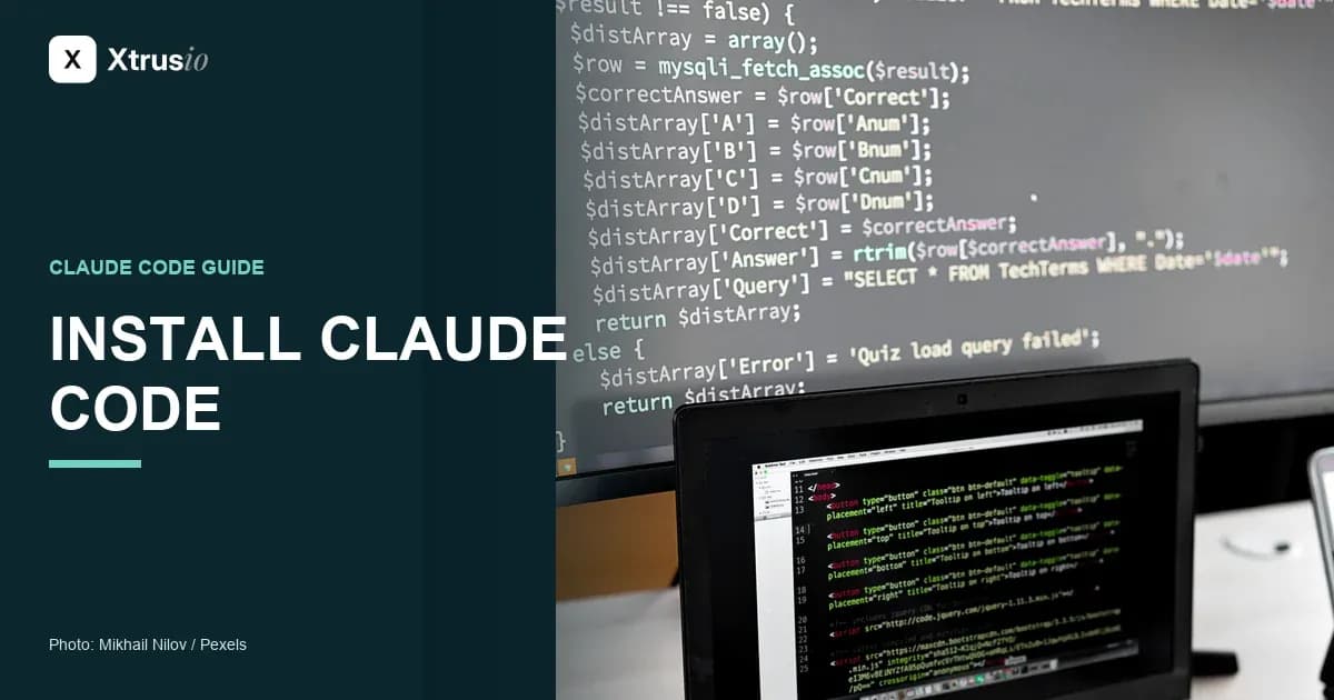 Coding workstation beside the headline Install Claude Code