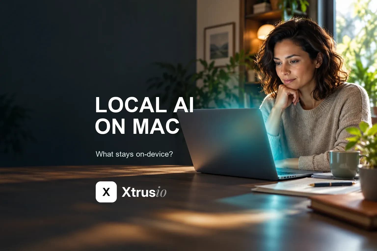 Person considering local AI work on a Mac beside private paper notes