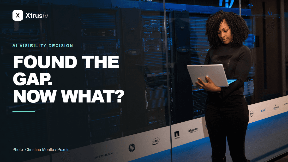 Person reviewing an AI visibility decision. Photo: Christina Morillo / Pexels